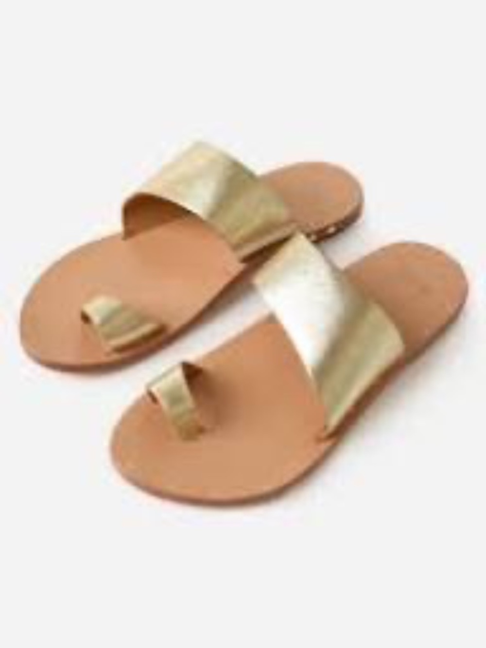 Beek Finch Leather Toe Ring Sandal Gold Metallic 8